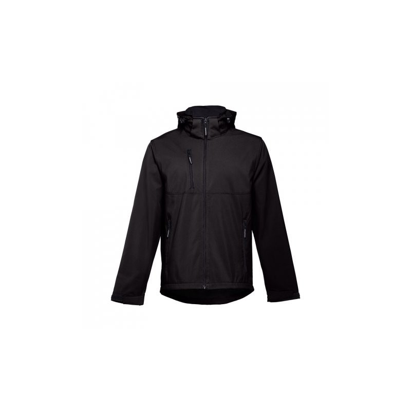 ZAGREB. Casaco softshell para homem, com capuz removível-Trabalho Têxtil-estoesunregalo